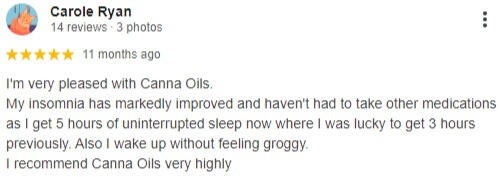 Canna Oils Google Review Carole Ryan