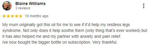 Canna Oils Google Review Blaine W